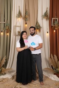 Faridabad maternity shoot by Alok Color Lab – best pregnancy photographer capturing modern, elegant, and emotional motherhood portraits.